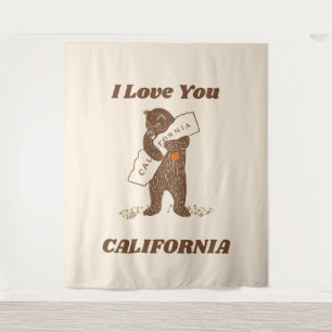 Tapiz Te Amo California Bear Huing Map