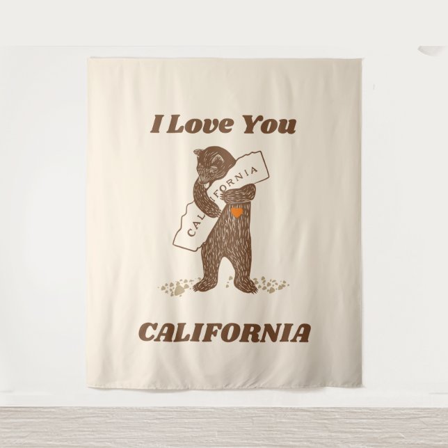 Tapiz Te Amo California Bear Huing Map (Anverso)