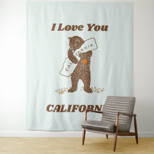 Tapiz Te Amo California Bear Huing Map