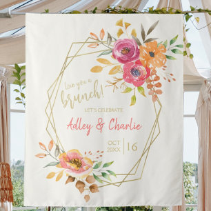Tapiz Te amo una ducha de bodas florales de brunch Fall