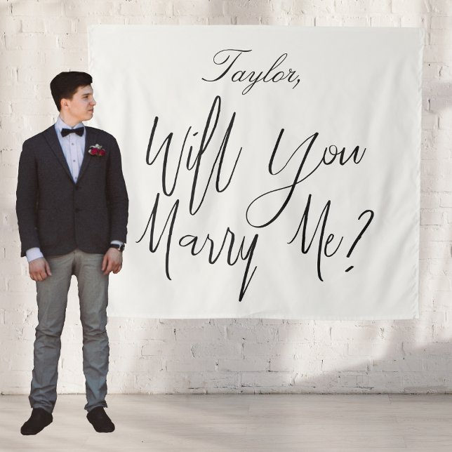 Tapiz ¿Te casarás conmigo? Propuesta de matrimonio con c (Cream Will You Marry Me Marriage Proposal Tapestry
)
