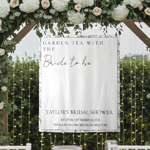 Tapiz Té de Jardín con la Novia Bridal Shower de Regreso