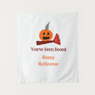 Tapiz Te han abucheado feliz Halloween escoba de calabaz