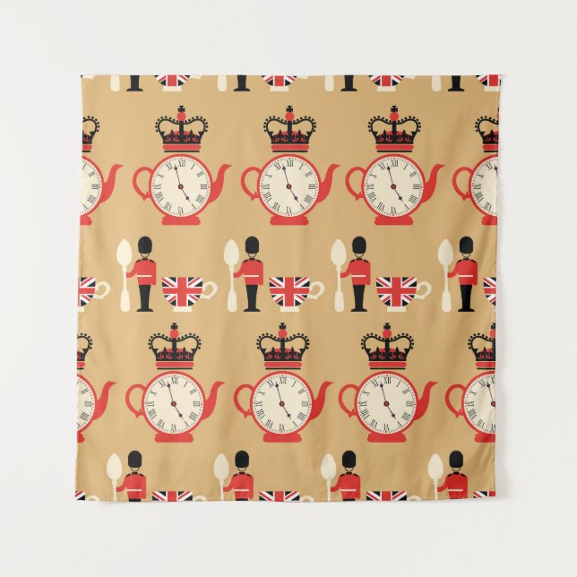 Tapiz Té inglés vintage: sin costuras. (Anverso)