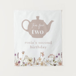 Tapiz Té Para Dos Flores De Segundo Cumpleaños