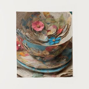 Tapiz Teacup of Paper relleno de flores