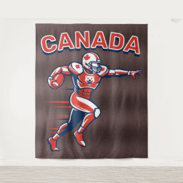 Tapiz Team Canada Football Dynamic Patriotic Athlete Art