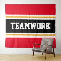 TEAMWORK Divertido rojo brillante franjas de Carre