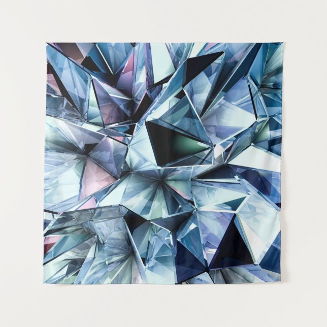 Tapiz Tech tech triangle crystal background. (Anverso)
