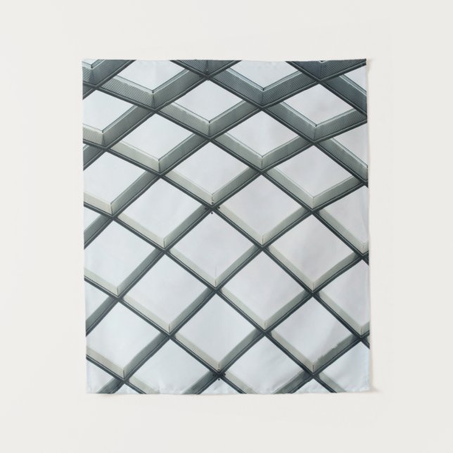 Tapiz Techo metalizado blanco y cúpula de cristal (Anverso)