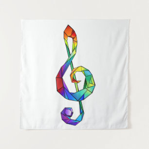 Tapiz Tecla musical arcoiris tremendo clef