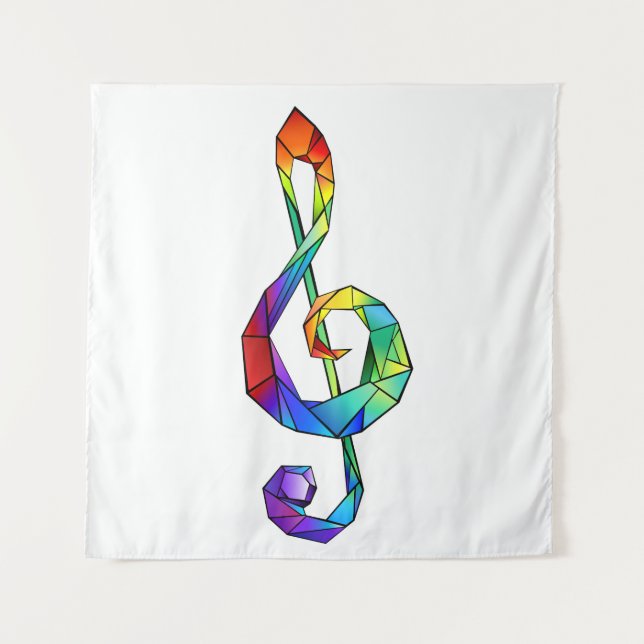 Tapiz Tecla musical arcoiris tremendo clef (Anverso)