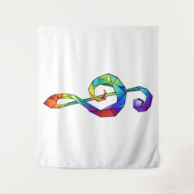 Tapiz Tecla musical arcoiris tremendo clef (Anverso)