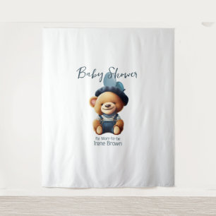 Tapiz Teddy Bear Jean Baby Shower Backdrop
