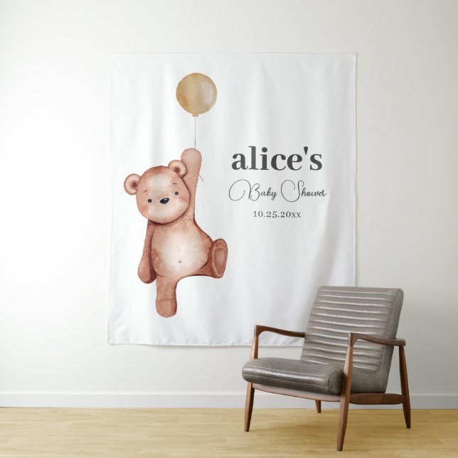 Tapiz Teddy Bear Sexo Neutral Baby Shower (In situ)