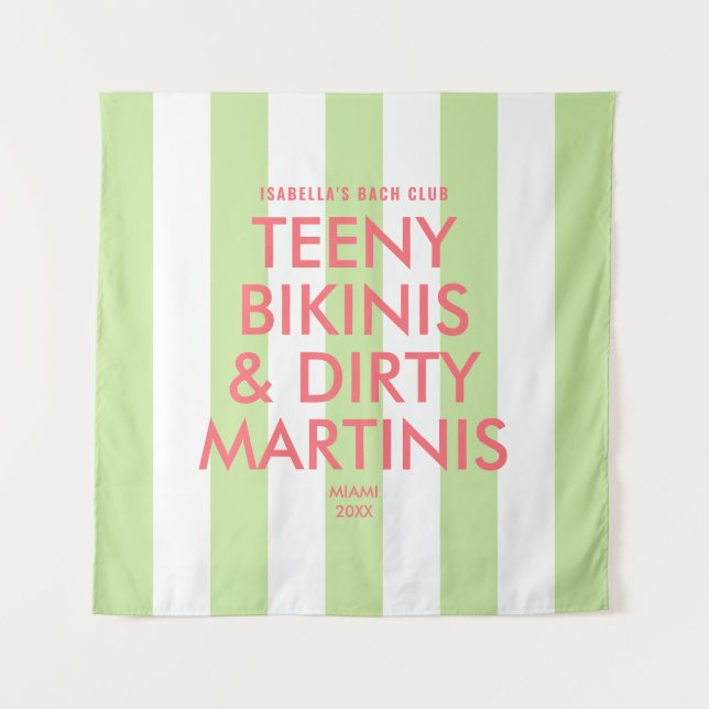 Tapiz Teeny Bikinis y Dirty Martinis Bach Club Stripe (Anverso)