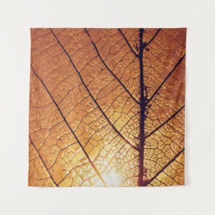 Tapiz Tejidos de impresión de hojas marrones y blancas