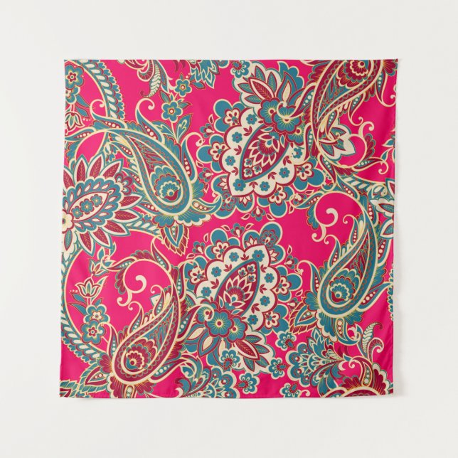 Tapiz Tejidos florales con adorno de paisajes impecables (Anverso)