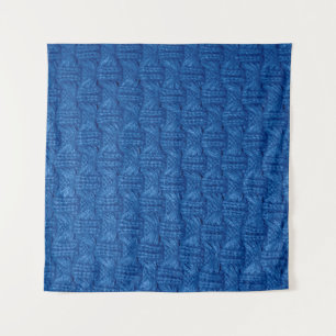 Tapiz Tejiendo textura. Pullover azul. Mamáes de trama