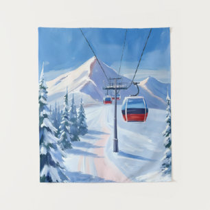 Tapiz Teleférico de Esquí Gondola de Montaña de Nieve