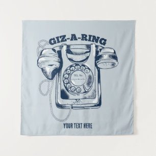 Tapiz Teléfono telefónico de Rotary Azul