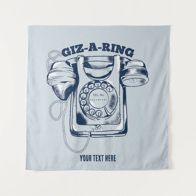 Tapiz Teléfono telefónico de Rotary Azul (Anverso)