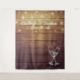 Tapiz Telón de cristal de champán de madera para cabina 