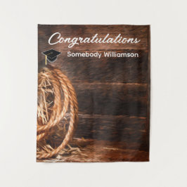 Tapiz Telón de fondo con sombrero occidental y lazo para