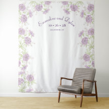 Telón de fondo de boda con rosa púrpura lavanda