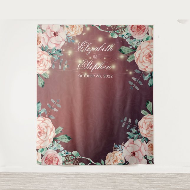 Tapiz Telón de Fondo de Cabina de Fotos de Boda con Luce (Anverso)