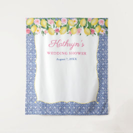 Tapiz Telón de fondo de cabina fotográfica con limones d