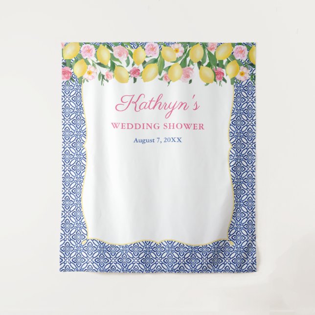 Tapiz Telón de fondo de cabina fotográfica con limones d (Anverso)