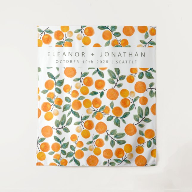 Tapiz Telón de fondo de cabina fotográfica de naranja ac (Anverso)