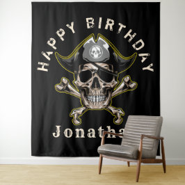 Tapiz Telón de fondo de calavera pirata