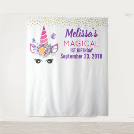 Tapiz Telón de fondo de cumpleaños con confeti para foto