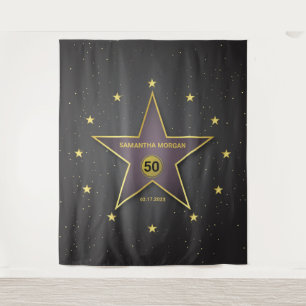 Tapiz Telón de fondo de cumpleaños de estrella de fama B