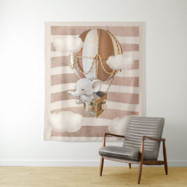 Tapiz Telón de fondo de ducha virtual globo aerostático