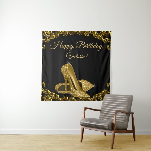 Tapiz Telón de fondo de fiesta de cumpleaños de zapato d (In situ)