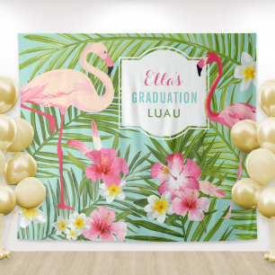 Tapiz Telón de fondo de fiesta hawaiana de graduación de