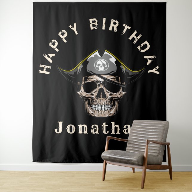Tapiz Telón de fondo del Capitán Jack Calavera Pirata Ne (In situ)