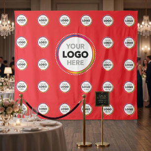 Tapiz Telón de fondo del logotipo empresarial rojo Par