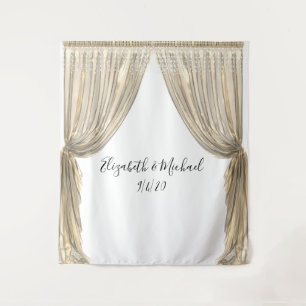 Tapiz Telón de Fondo Fotográfico Boda Elegante Cortina A