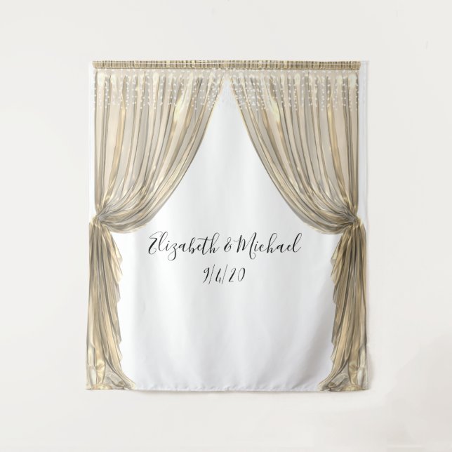 Tapiz Telón de Fondo Fotográfico Boda Elegante Cortina A (Anverso)