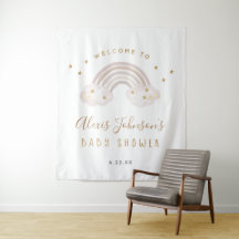 Telón de fondo para baby shower arcoíris boho