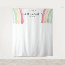 Tapiz Telón de fondo para baby shower boho arcoíris cabi