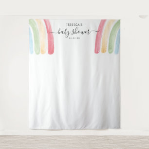 Tapiz Telón de fondo para baby shower boho arcoíris cabi
