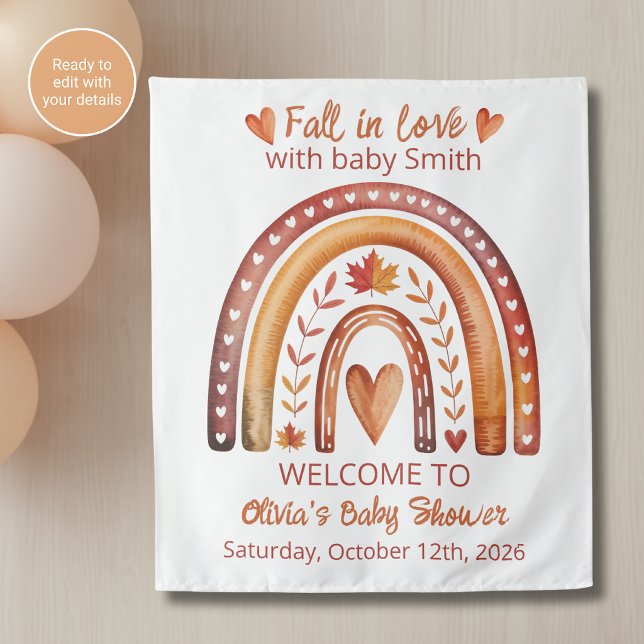 Tapiz Telón de fondo para baby shower Boho Rainbow Fall  (Subido por el creador)