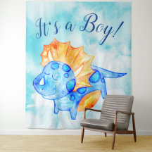 Telón de fondo para baby shower de niño dinosaurio