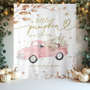 Tapiz Telón de fondo para baby shower de otoño de una pe