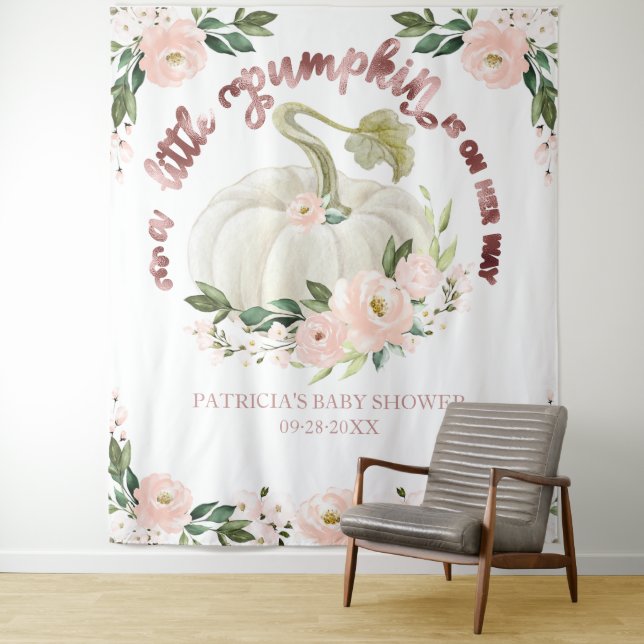 Tapiz Telón de fondo para Baby Shower de Otoño: Una pequ (In situ)